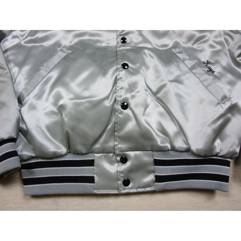 Vintage 70s/80s Aristo Jac Satin Bomber Jacket (M) Trippie's Rose Logo EUC‎ - Picture 4 of 13